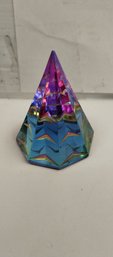 Beautiful Multi Color Pyramid Shaped Paperweight