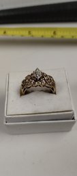 10kt Gold And Diamond Ring Total Ring Weight 3.74 Grams