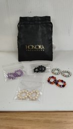 Set Of 5 Honora Collections Stretch Rings