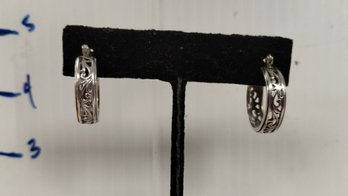 .925 Sterling Silver Hoop Pierced Earrings