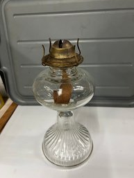 Vintage Oil Lamp Clear Glass