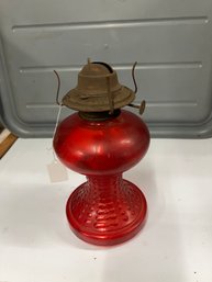 Vintage Red Hurricane Oil Lamp