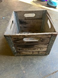Vintage Wood And Metal Hood Milk Crate