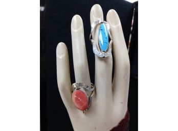 Sterling Silver Overlay Flip Rings Lot 4