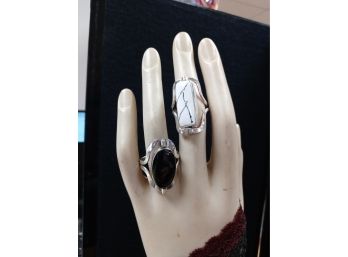 Sterling Silver Overlay Flip Rings Lot 3