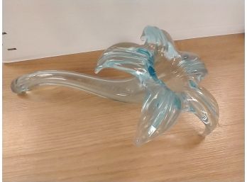 Blue Glass Flower Vase