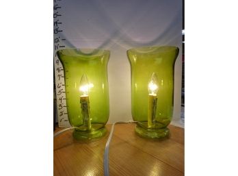 Pair Of Green Lamps