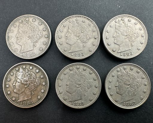 (6) 1883 Liberty V Nickel Coin