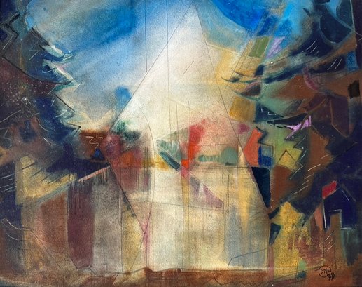 Doris M Weissman (Rhode Island, 20th C.) Nova Scotia Pond Abstract Painting