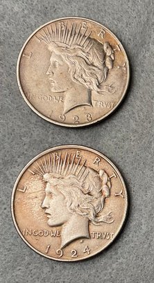 USA 1923 & 1924 Peace Dollars