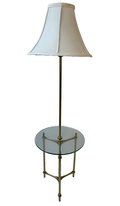 Laurel Lamp Co Brass Side Table Floor Lamp