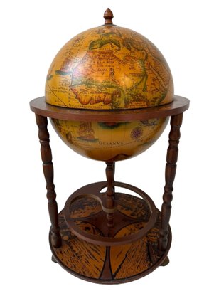 Contemporary Old World Globe Drinks And Bar Cart