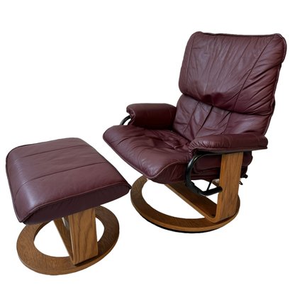 Palliser Reclining Leather Lounge Chair & Ottoman