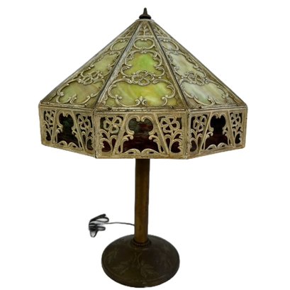 Antique Miller Slag Glass Table Lamp