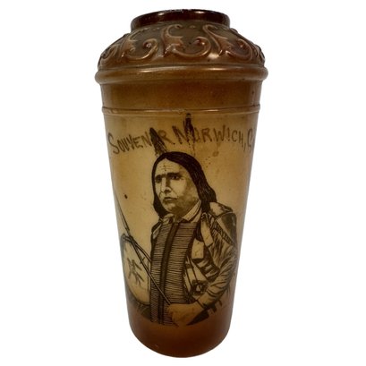 Westmoreland Milk Glass Native American Souvenir Vase
