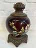 Victorian Majolica Kerosene Oil Lamp