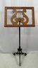 Antique Cast Iron And Oak Adjustable Music Stand