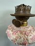 Antique German Hand Painted Porcelain Kerosene Oil Lamp