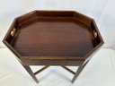 Mahogany Octagonal Table With Spode Platter