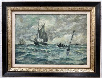 Carl Otto Holm (1858-1915) Maritime Oil Painting