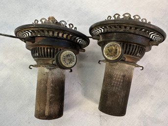 Pair Of Hinks No 2 Duplex Oil Lamp Burners