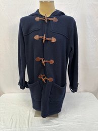 Men's Ralph Lauren Sport Navy Blue Lambswool Hooded Toggle Coat