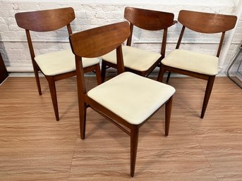 Set Of 4 MCM Stanley Walnut Dining Chairs