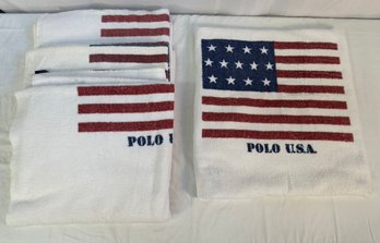 (4) Vintage Polo USA Ralph Lauren American Flag Beach Towels