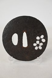 Old Iron Japanese Tsuba Openwork Flower