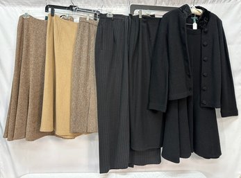 (5) Women's Ralph Lauren Wool Skirts And (1) Ladies Suit