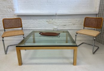 Parsons Glass Top Coffee Table With Gold Plated Base