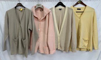 (4) Women's Cashmere Button Down Cardigans