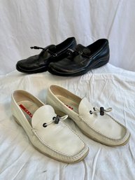 (2) Pairs Women's Prada Loafer Style Walking Shoes EU 39