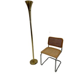 Laurel Type Tulip Brass Torchiere Floor Lamp