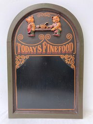 Reproduction 'Today's Fine Food' Wood Painted Sign