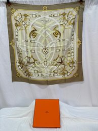 Hermes Calvacadour Silk Scarf With Box