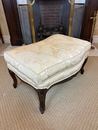 French Louis XV Style Bergere Carved And Upholstered Ottoman