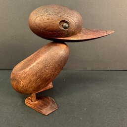 C. 1950's Hans Bolling Teak Duck Figurine 7.5'