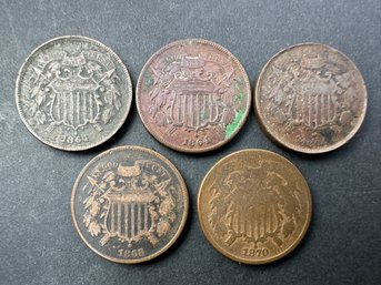(5) 2 Penny Pieces
