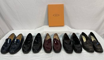 (5) Pairs Women's Tod's Patent Leather Loafers EU 39 & 39 1/2, US 9