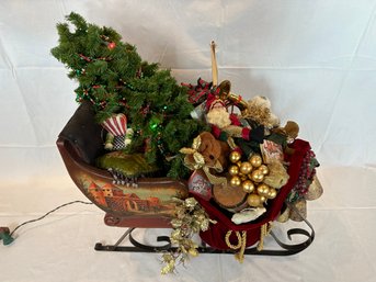 Christmas, Santa's Sleigh With Music Box