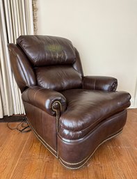 Hancock And Moore Brown Leather Electric Recliner