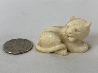 Japanese Hand Carved Netsuke Leopard