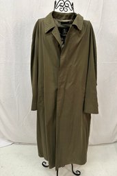 Men's Paul Stuart Size 42 Long Olive Trench Coat