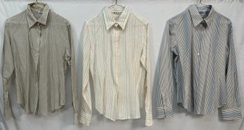 (3) Women's Loro Piana Button Down Shirts Sz 44