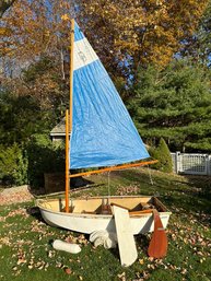 Vintage 7'11' DYER Dhow ' Midget ' Rowing Dinghy W/ Sail Kit