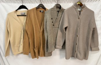 (4) Women's Wool And Cashmere Cardigan Sweaters