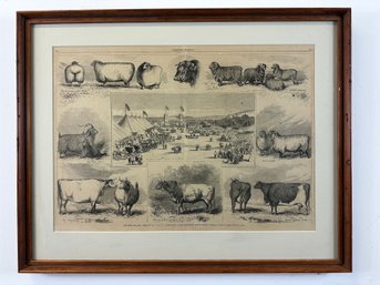 1967 Harper's Weekly Centerfold Steel Engraving, The New England Agricultural Fair