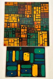 (2) Morton Fishman (American 1936-2018) Mixed Media Paintings