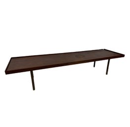 Mid Century Custom Made Low Profile Walnut Table / Bench